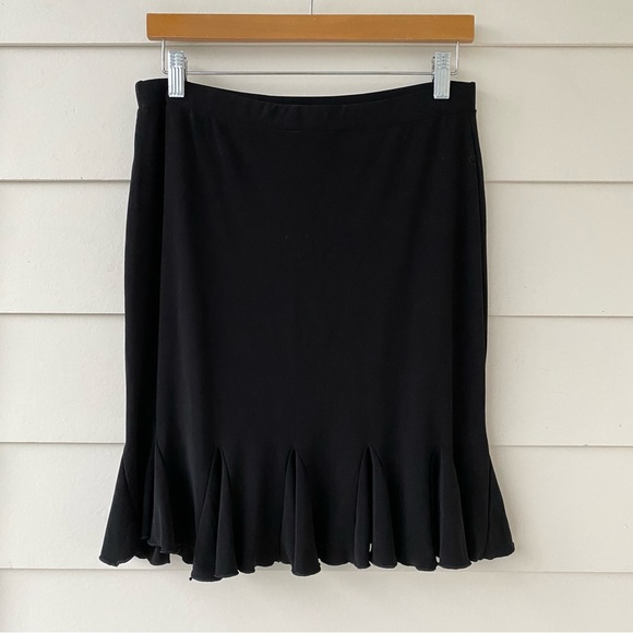 WHBM • Black Skirt with Ruffled Hem Size Medium - Picture 11 of 12